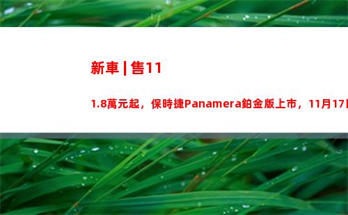 新車 | 售111.8萬元起，保時捷Panamera鉑金版上市，11月17日亮相